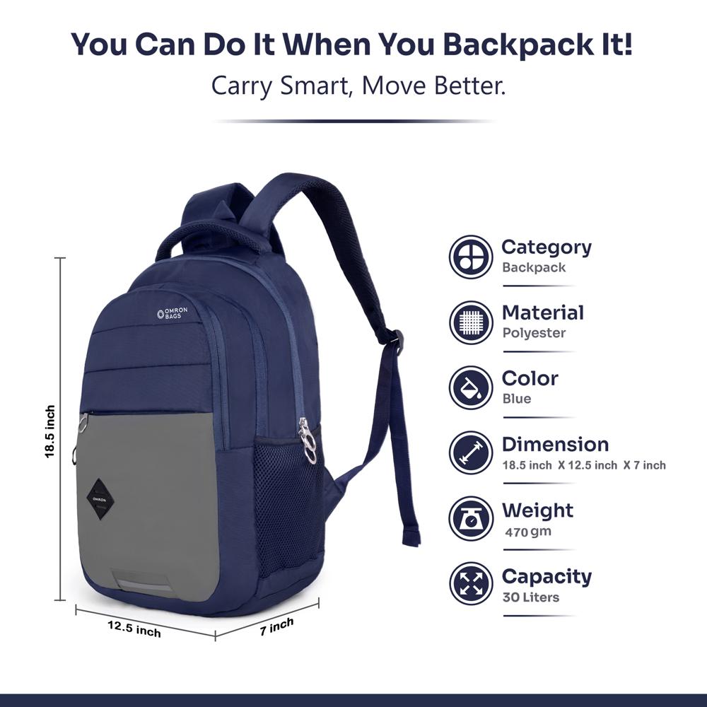 Multipurpose Backpack for Office, College, Travel and Daily Wear for Men & Women (Blue)