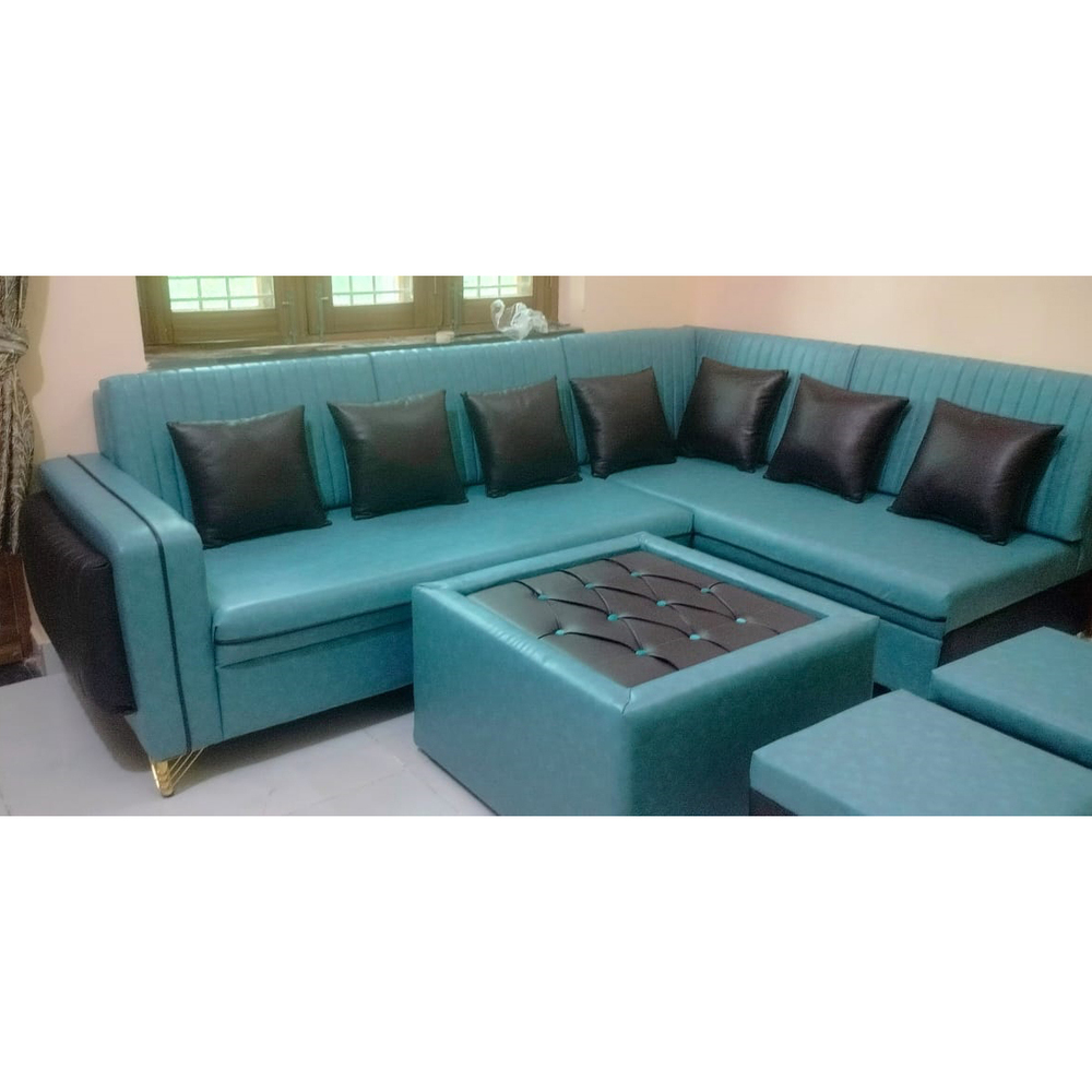 Wooden L Shape Sofa Set