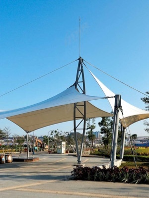 Tensile roofed pavilion