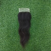 Natural Straight Human Hair Lace Closure - Color: Black