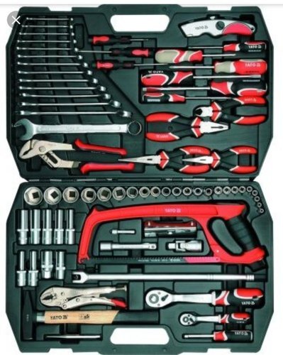 Socket Set with Screw Driver, Hacksaw Frame, Ratchet