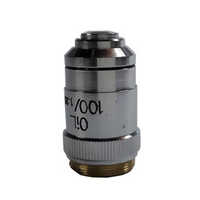 100 X Microscope Objective Brass Lens - Color: Silver