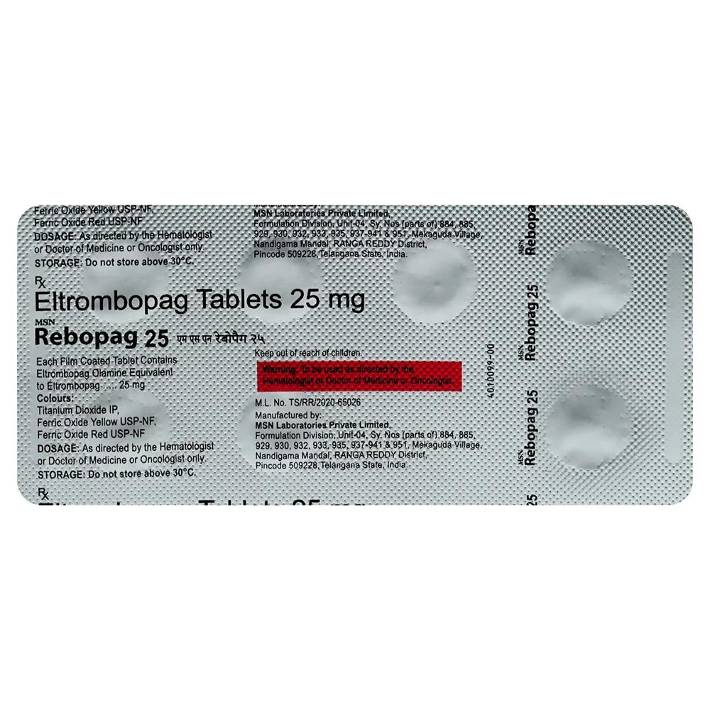 25 Mg Eltrombopag Tablets - Ingredients: Chemicals
