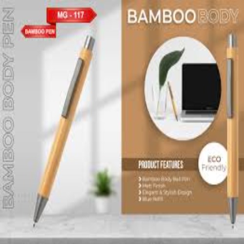 (SS-Eco-4) Wooden Bamboo Card Holder, Pen & Keychain Set