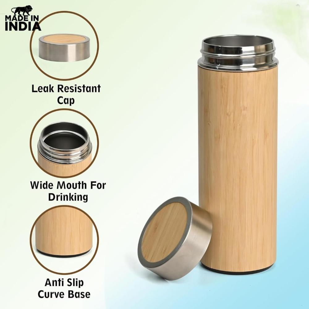 (SS-Eco-6) Wooden Bamboo Diary, Pen & Bottle Set