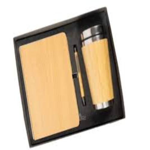 (SS-Eco-7) Wooden Bamboo Diary, Pen & Coffee Mug