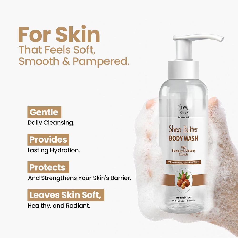 Shea Butter Body Wash FOR Cleanses, nourishes, and hydrates skin.
