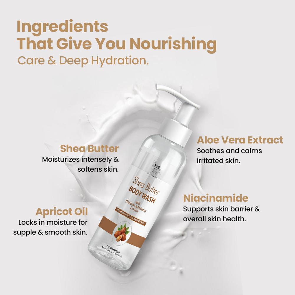 Shea Butter Body Wash FOR Cleanses, nourishes, and hydrates skin.