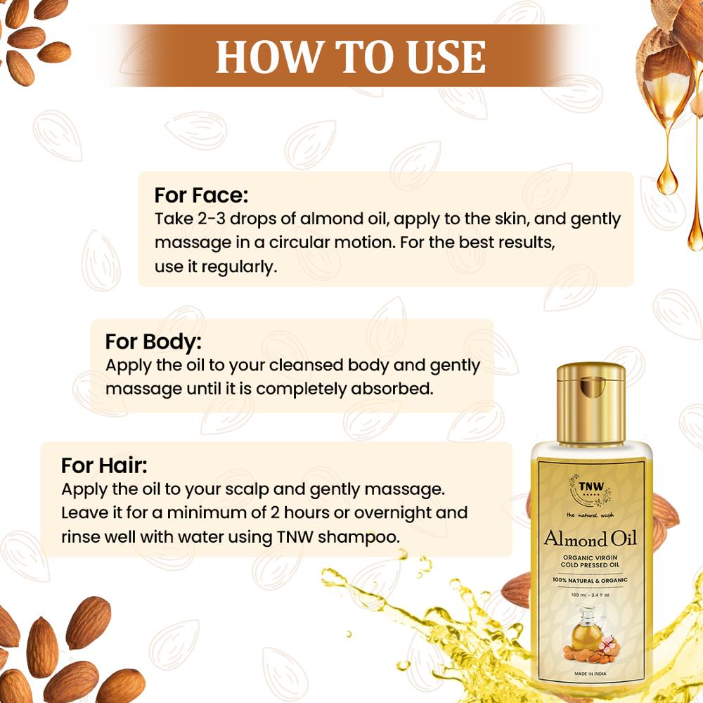 Virgin Almond Oil for Face, Hair & Body Pure & Natural Almond Oil for Baby Massage