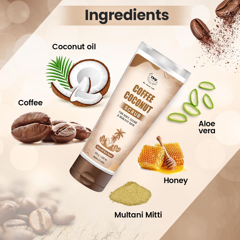 Coffee Coconut Scrub For Radiant & Healthy Skin  Natural & Chemical-free Scrub - Characteristics: 100% Safe