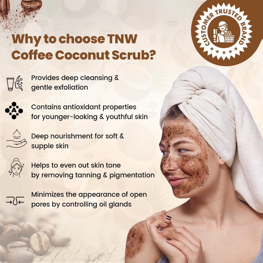 Coffee Coconut Scrub For Radiant & Healthy Skin  Natural & Chemical-free Scrub - Characteristics: 100% Safe