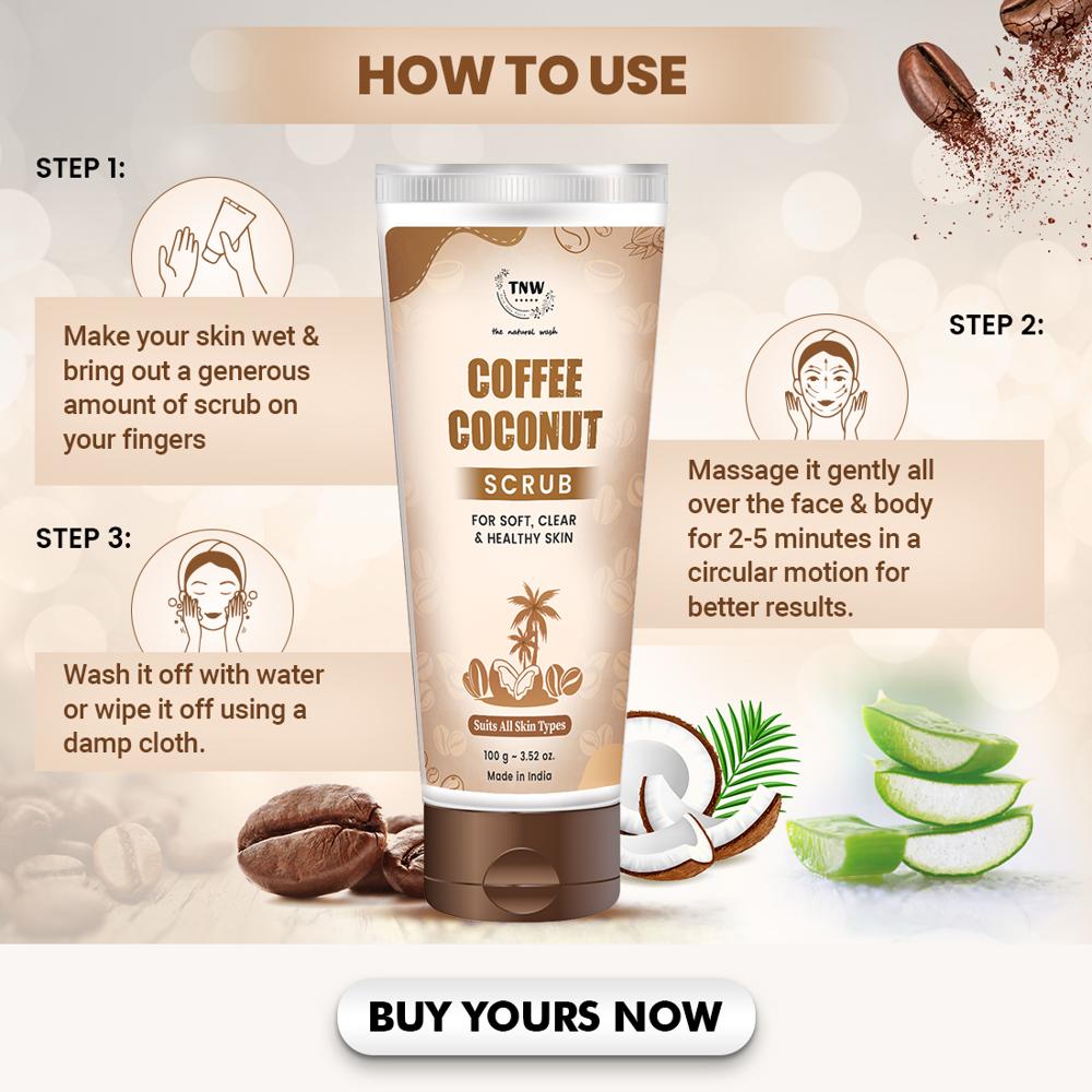 Coffee Coconut Scrub For Radiant & Healthy Skin  Natural & Chemical-free Scrub - Characteristics: 100% Safe