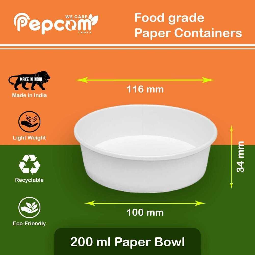 200ml White Paper Bowl