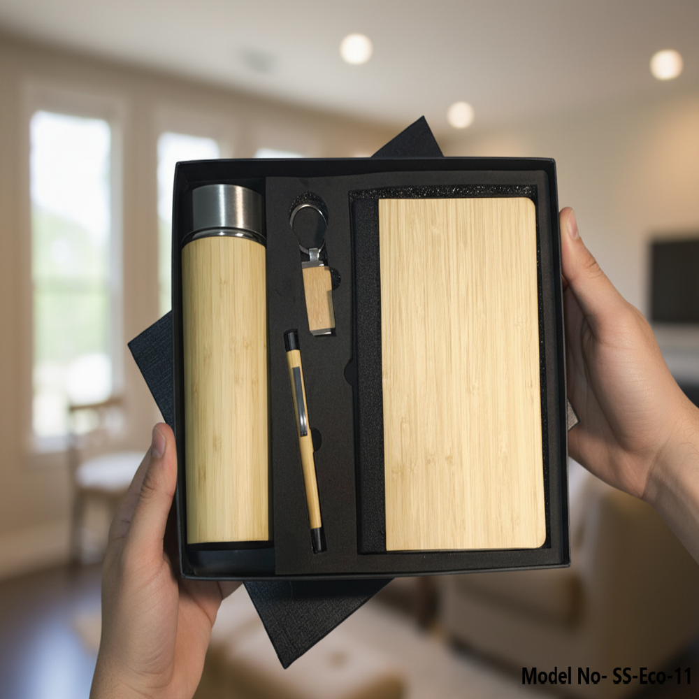 Set of wooden Bottle, Pen, Keychain, Diary (SS-Eco-11)