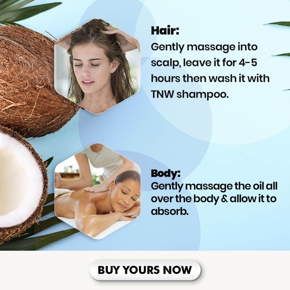 Coconut Oil For Soft Hair And Supple Skin Suitable For All Skin & Hair Types - Characteristics: No Side Effect