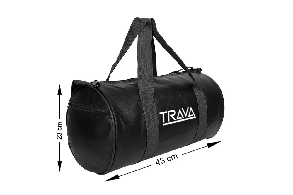 Black Leather Duffle Bag