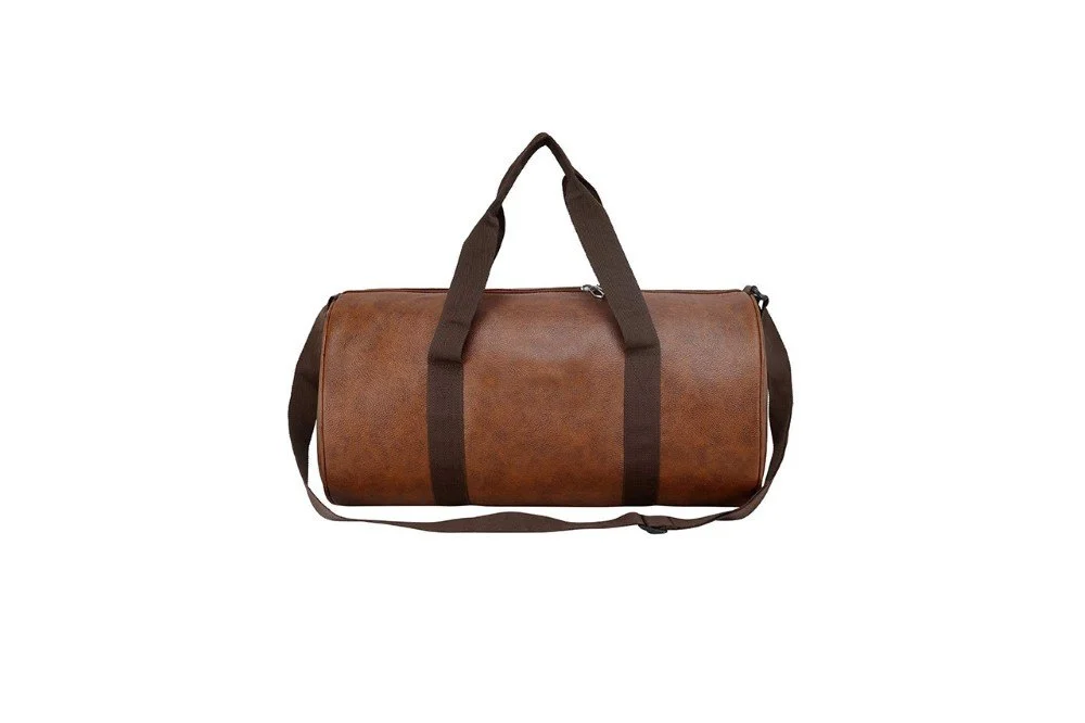 Tan Leather Duffle Bag - Size: 100