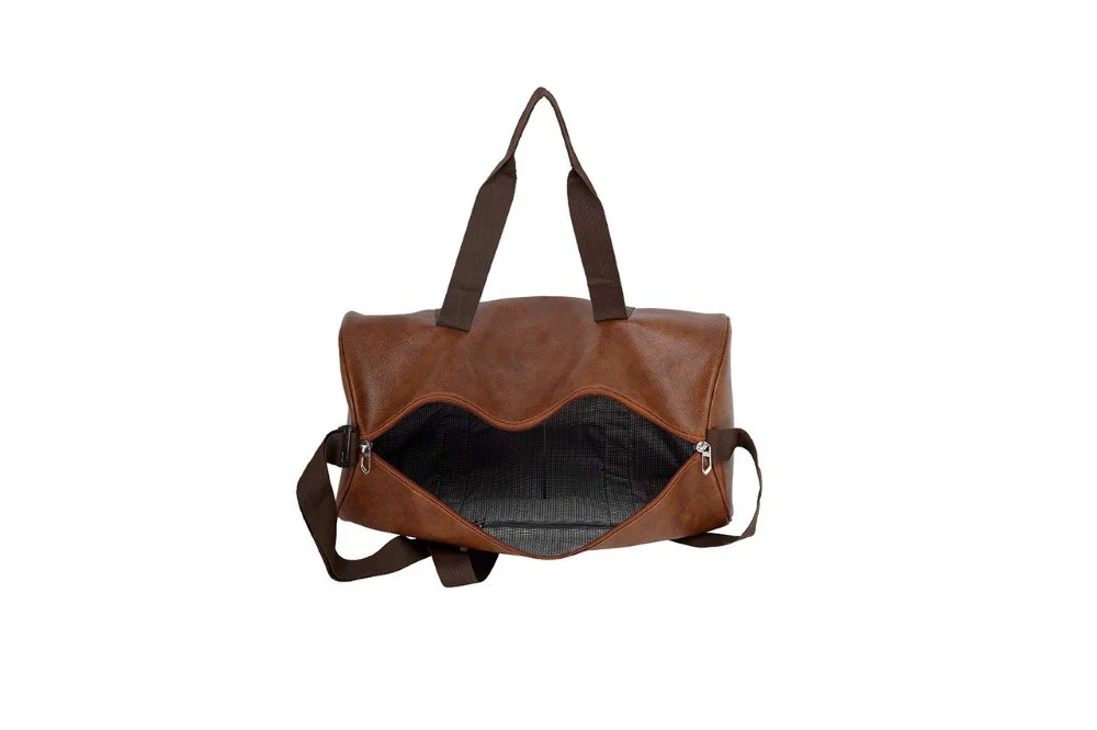 Tan Leather Duffle Bag