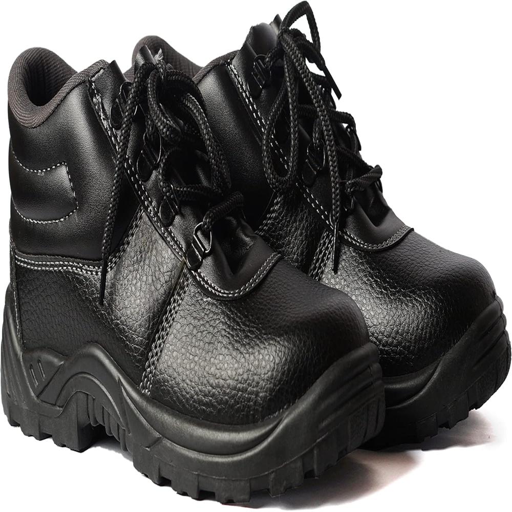 Safety Shoes - Synthetic Leather Upper, Size 5-11, Black Color | Steel Toe Cap, Anti Skid, Slip Resistant, Ce Marked