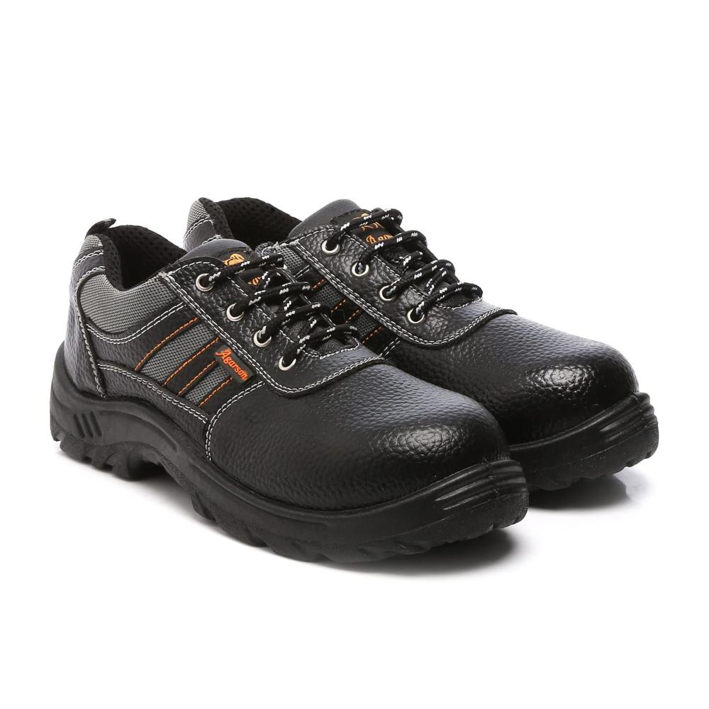 Safety Shoes - Synthetic Leather Upper, Size 5-11, Black Color | Steel Toe Cap, Anti Skid, Slip Resistant, Ce Marked