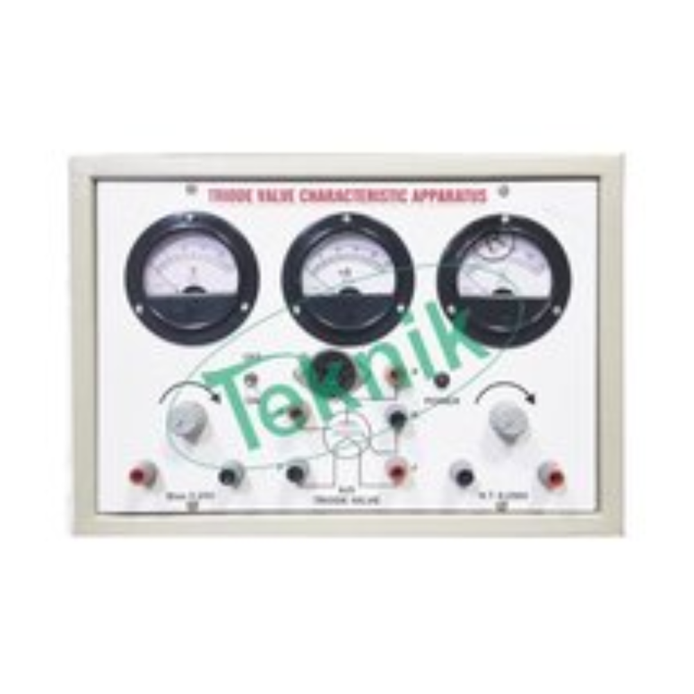 TRIODE VALVE CHARACTERISTICS APPARATUS WITH THREE ANALOG ROUND METERS