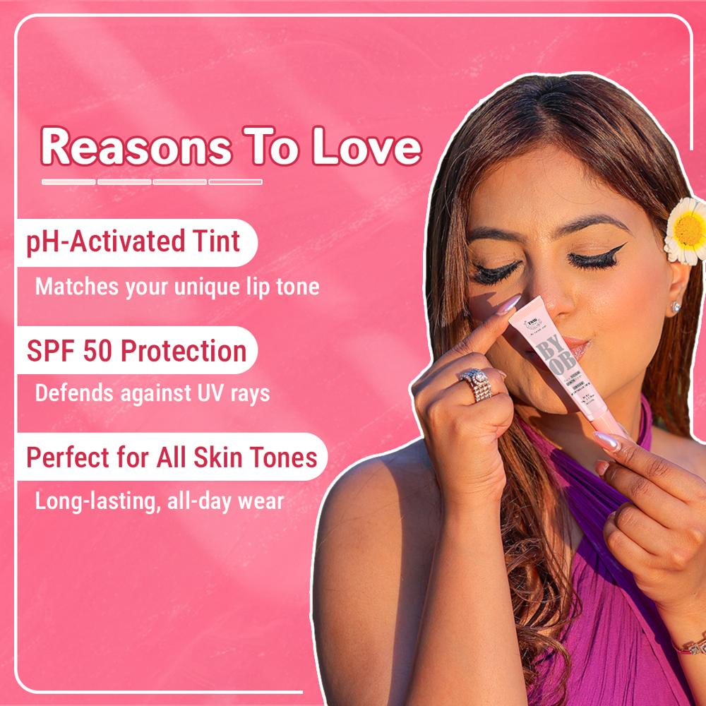 Byob Berry Pop Ph Lip Balm With Spf 50 For Plump & Hydrated Lips - Attributes: Smudge Proof