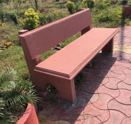Red Sandstone Outdoor Bench