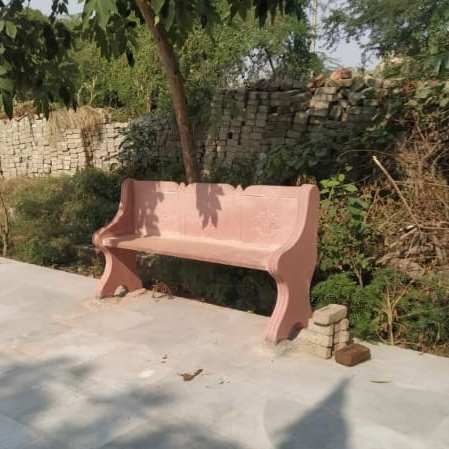 Red Sandstone Outdoor Bench