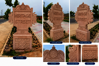 Decorative Sandstone Lamp Post - Color: White