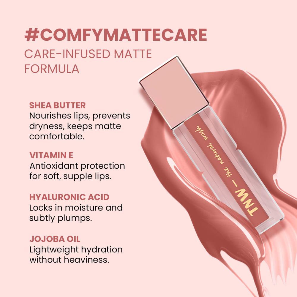 Comfy Matte Liquid Lipstick - Waterproof, Transfer Proof, Long lasting