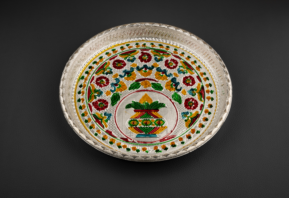 Round Shape Minakari Tray