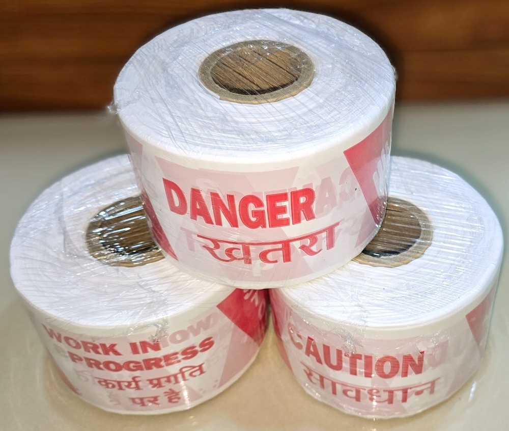 Barrication Safety Tape - Ldpe Film, 50-300 Meter Length, Red And Yellow Reflective Color - High Flexibility, Lightweight, Barrier For Safety Caution And Survey