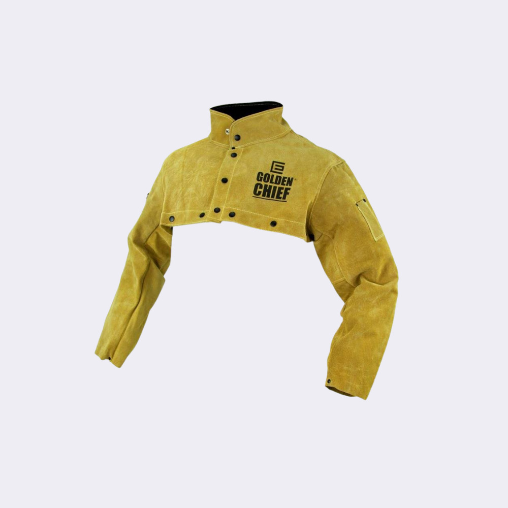 Leather Hand Sleeve Welding - Color: Yellow