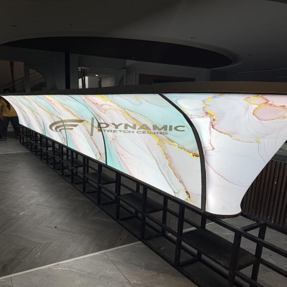 0.18mm PVC Marble Cutout Stretch Ceiling