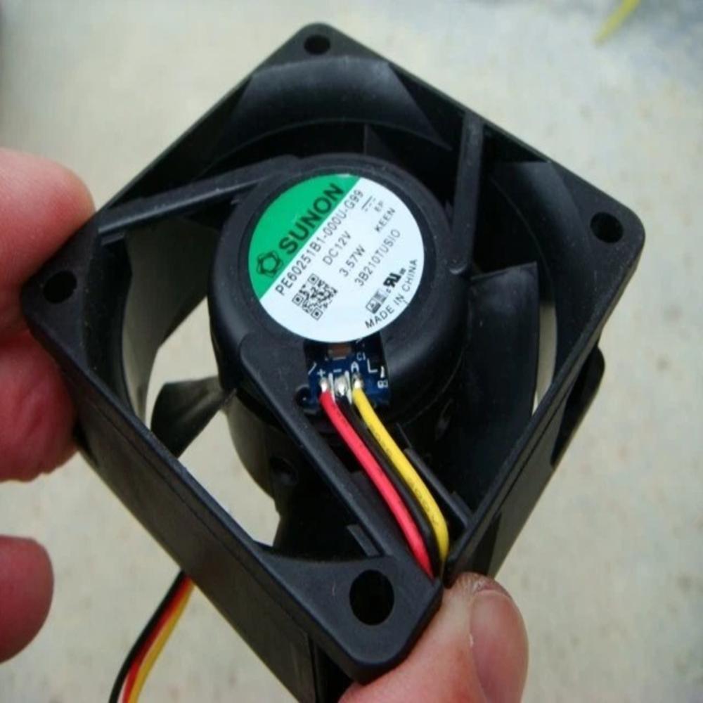SUNON PE60251B1-000U-G99 12V DC 3.57W 6025mm Ball Bearing Industrial Axial Cooling Fan