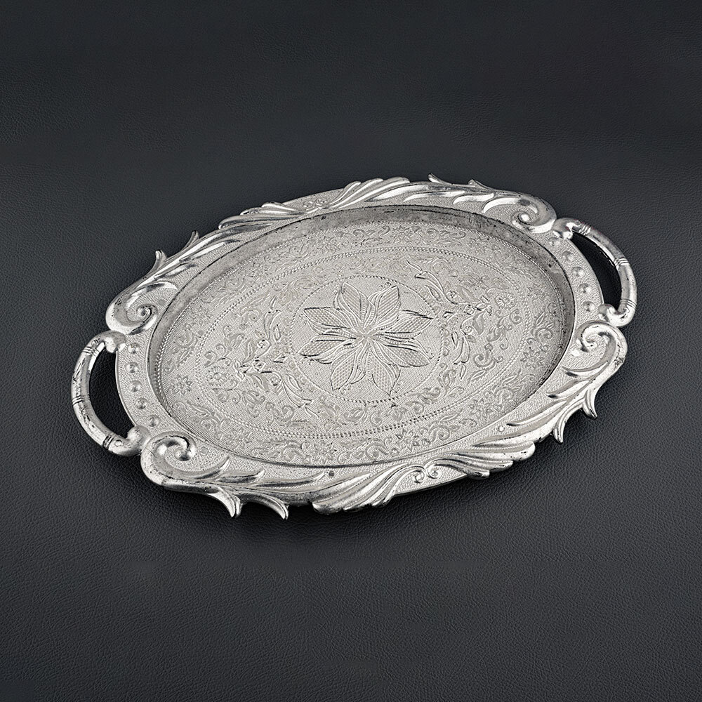 Anitque Design Silver Plastic Tray By Gopal Enterprise