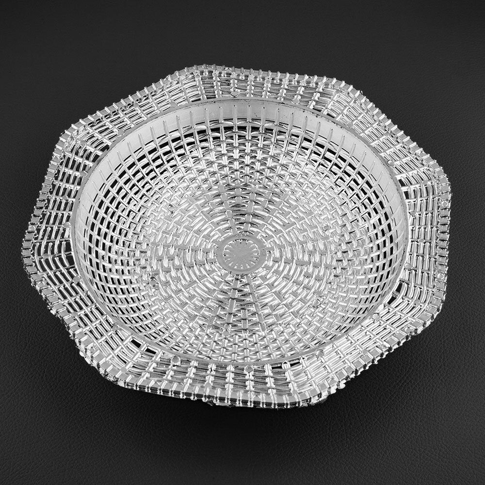 Hexgon Shape Anitque Design Silver Plastic Tray