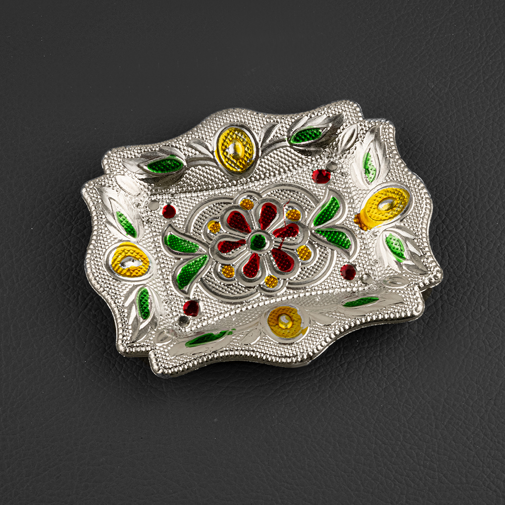 Designer Round Shape Minakari Tray