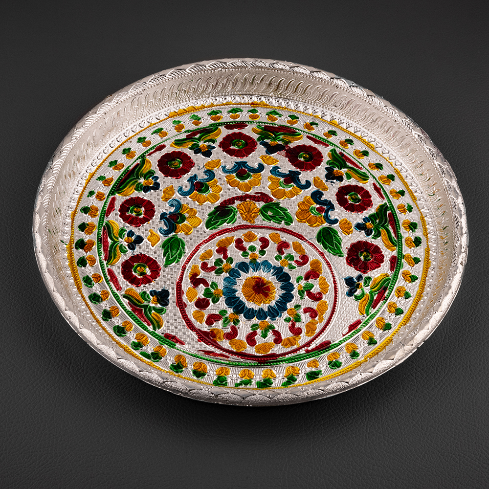 Round Shape Minakari Tray