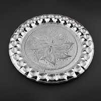 Round Shape Silver Plastic Tray - Size: Customized
