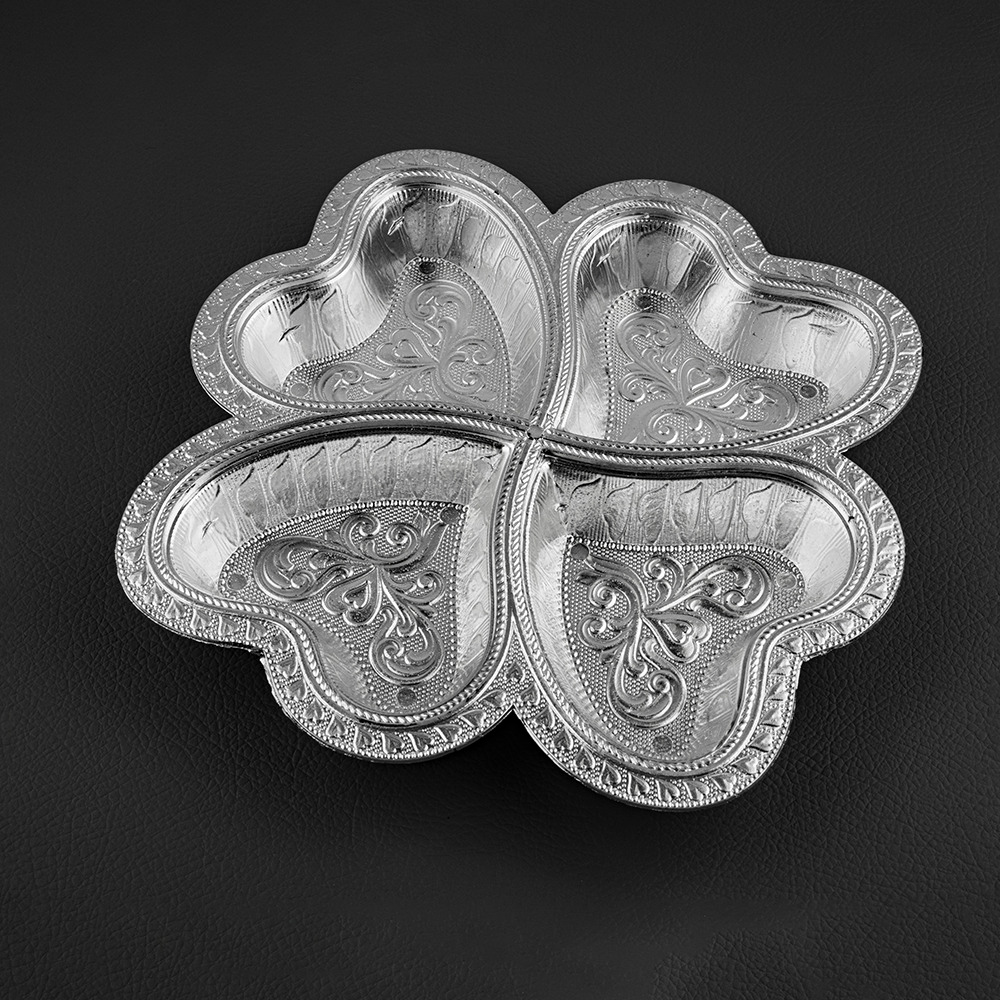 4 Compartment Customized Silver Color Plastic Tray