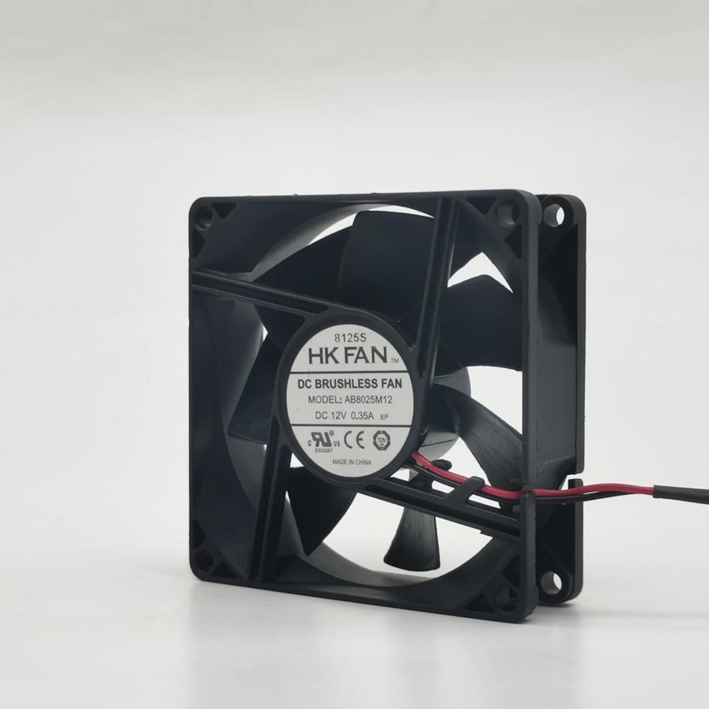 HK FAN AB8025M12 12V DC 0.35A 3000rpm 8025mm Air 2-Wire Industrial Axial Cooling Fan