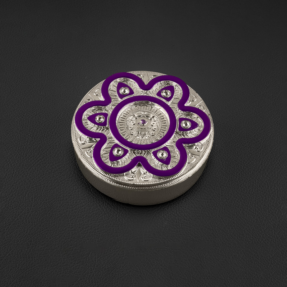 Round Shape Silver Dryfruit Box - Color: Multicolor