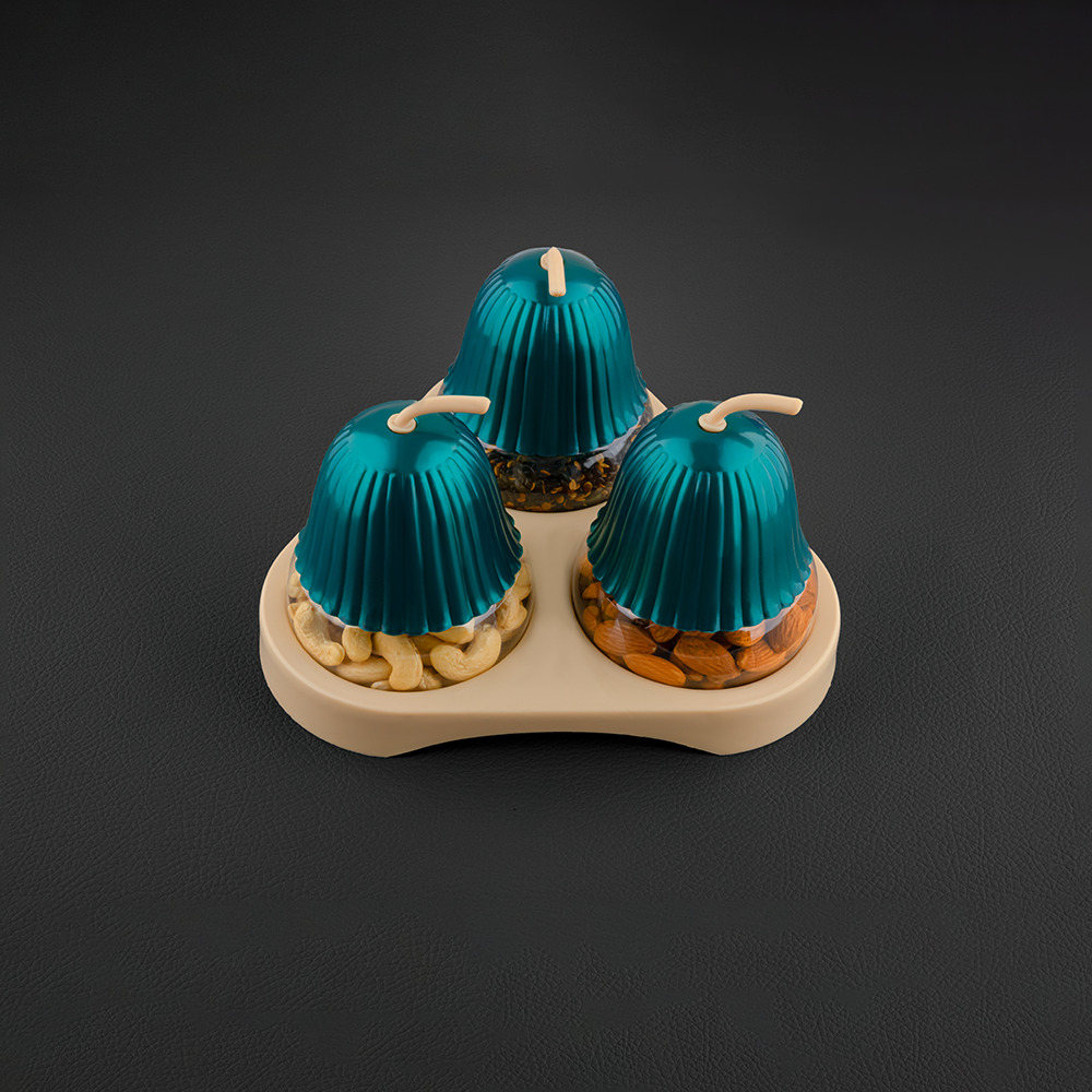 Desginer Shape Silver Dryfruit Box