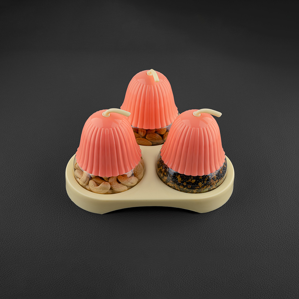 Desginer Shape Silver Dryfruit Box