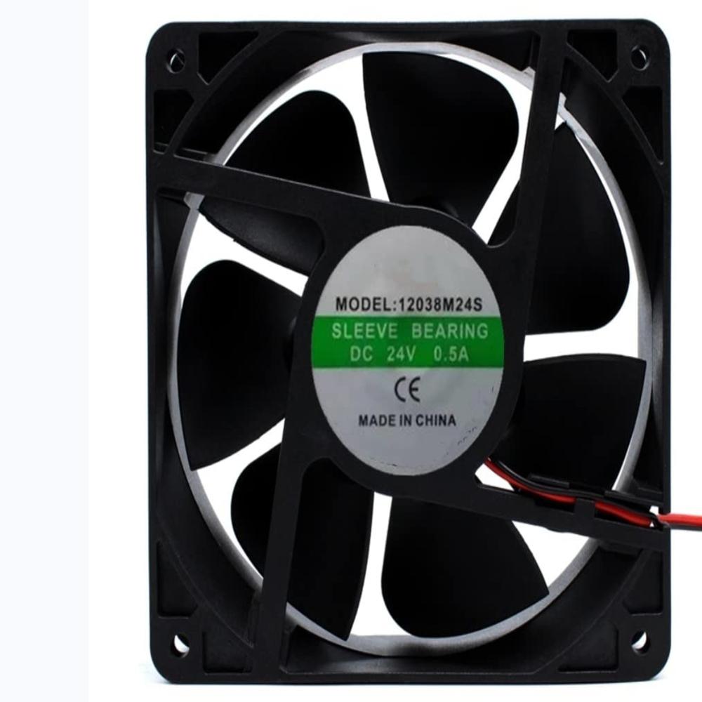 GBOC 12038M24S 24V DC 0.5A 12038mm 2-Wire Ball Bearing Industrial Axial Cooling Fan
