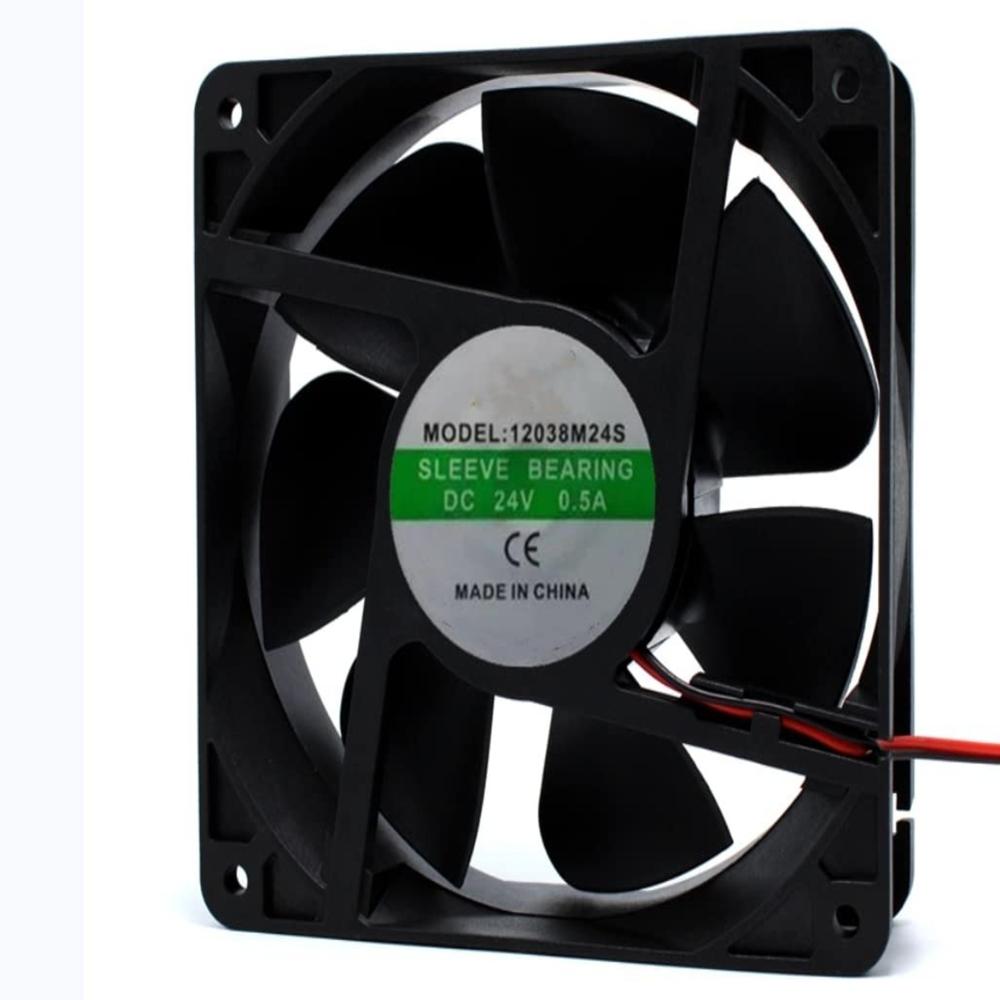 GBOC 12038M24S 24V DC 0.5A 12038mm 2-Wire Ball Bearing Industrial Axial Cooling Fan 
