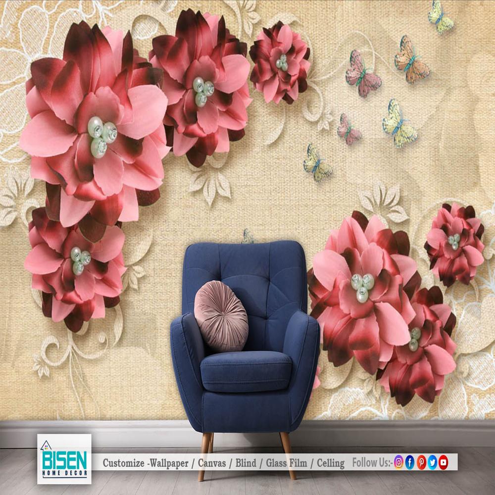 3D wallpaper for living room