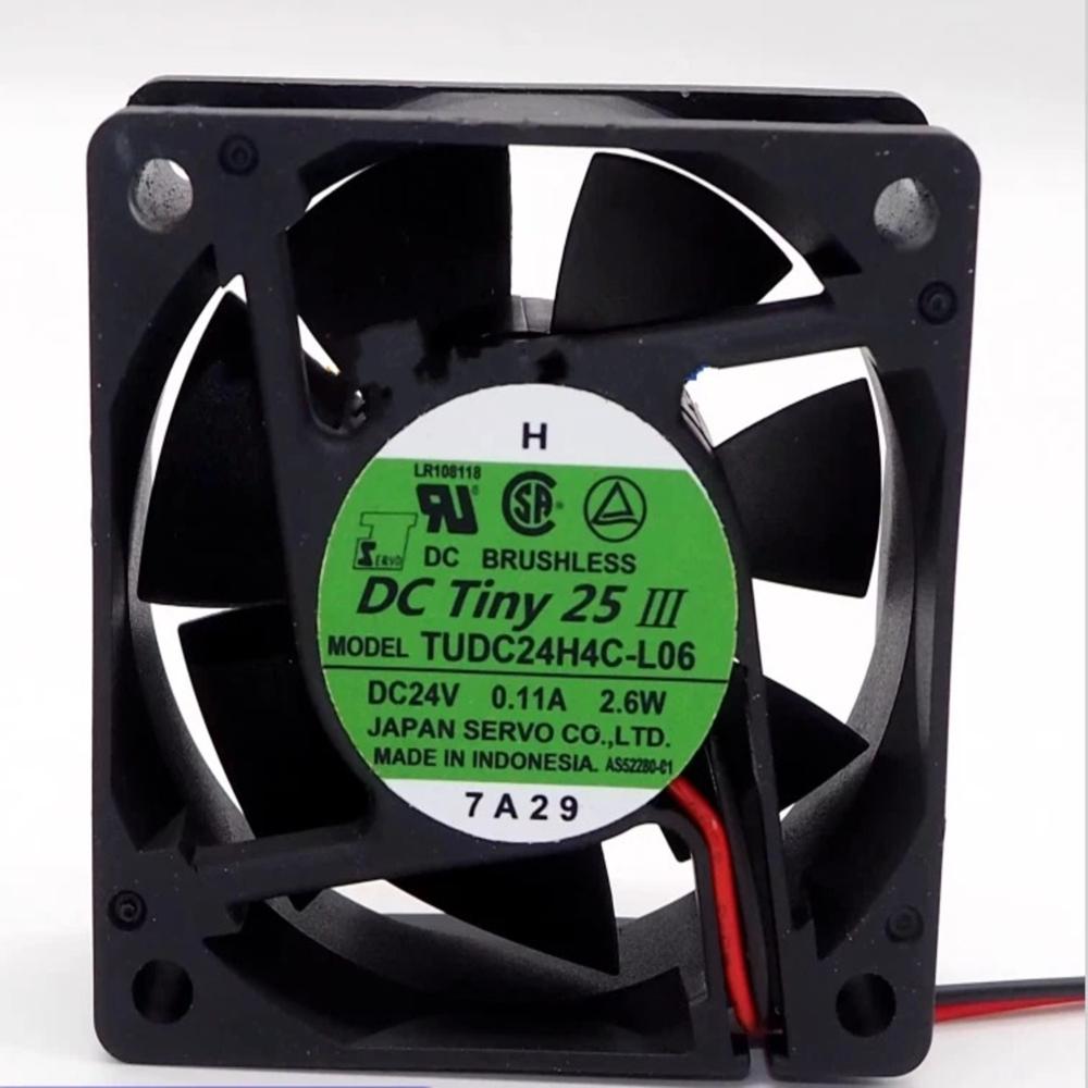 TINY FAN TUDC24H4C-L06 24V DC 0.11A 2.6W 8025mm Ball Bearing Industrial Axial Cooling Fan