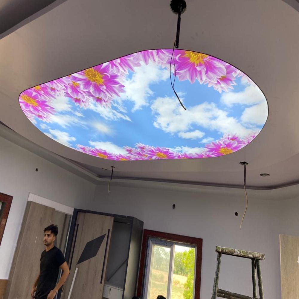 0.5mm PVC European Style Crystal Flower Stretch Ceiling